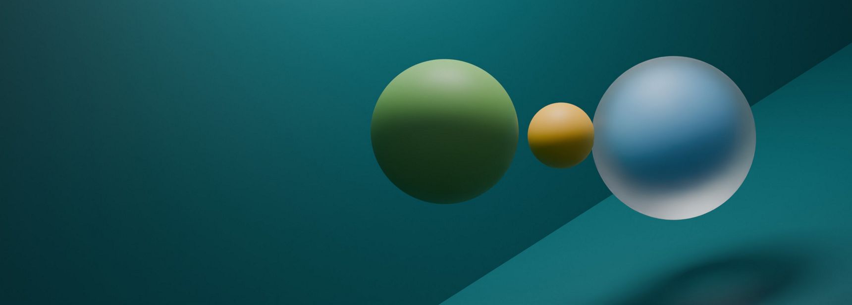 3 colorful spheres